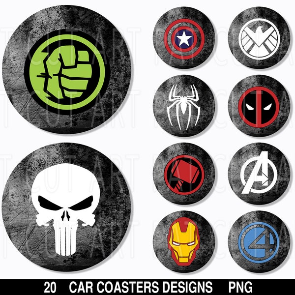 Superhero Car Coaster png, Superhero Coaster, Superhero Png, Car Coaster Sublimation, Superhero Keychain png, Superhero Sublimation,Hero Png
