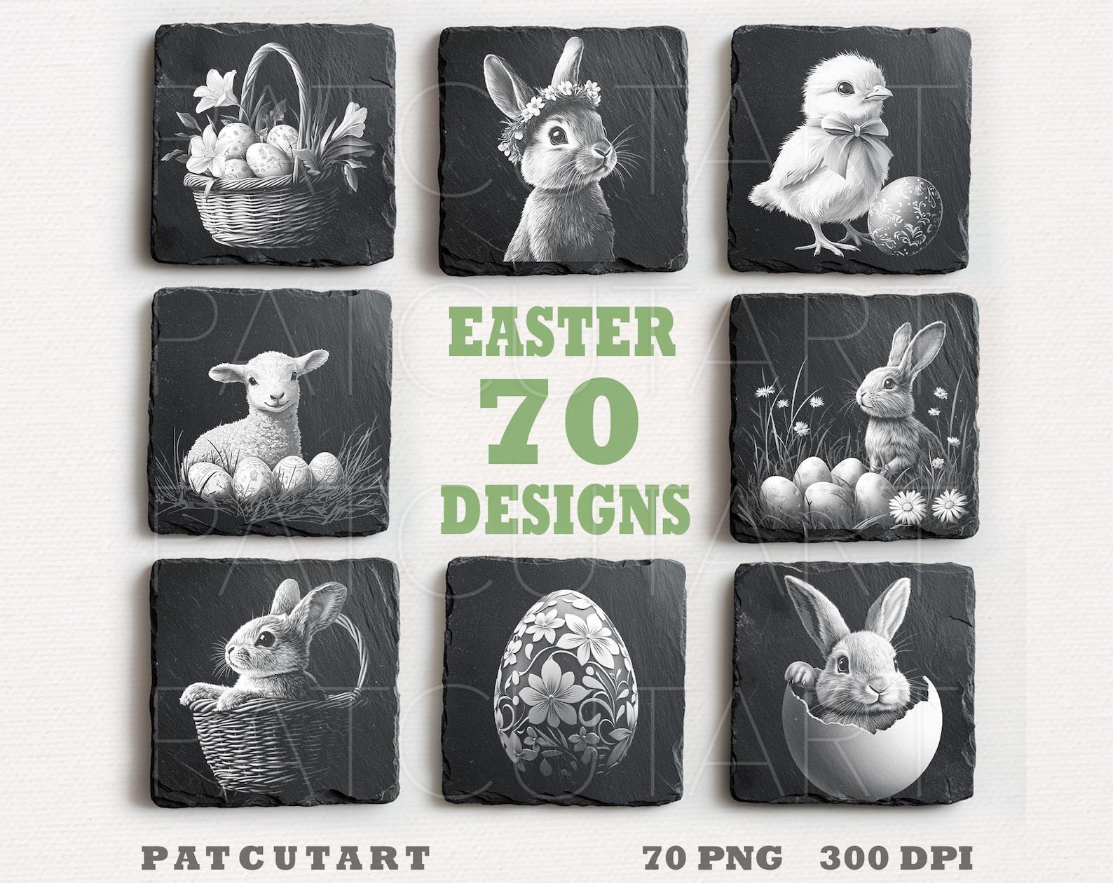 Easter Slate Engraving Files, Easter PNG Laser Engrave, Easter Slate ...