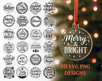 Christmas Ornament Svg, Christmas Svg, Christmas Glowforge, Christmas Decorations, Santa Ornament, Wedding Ornament, Christmas Quotes Svg
