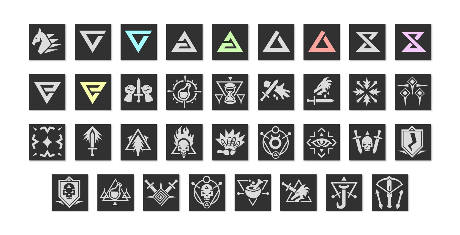 The Witcher icons The Witcher iOS icons iPhone icons grey Etsy