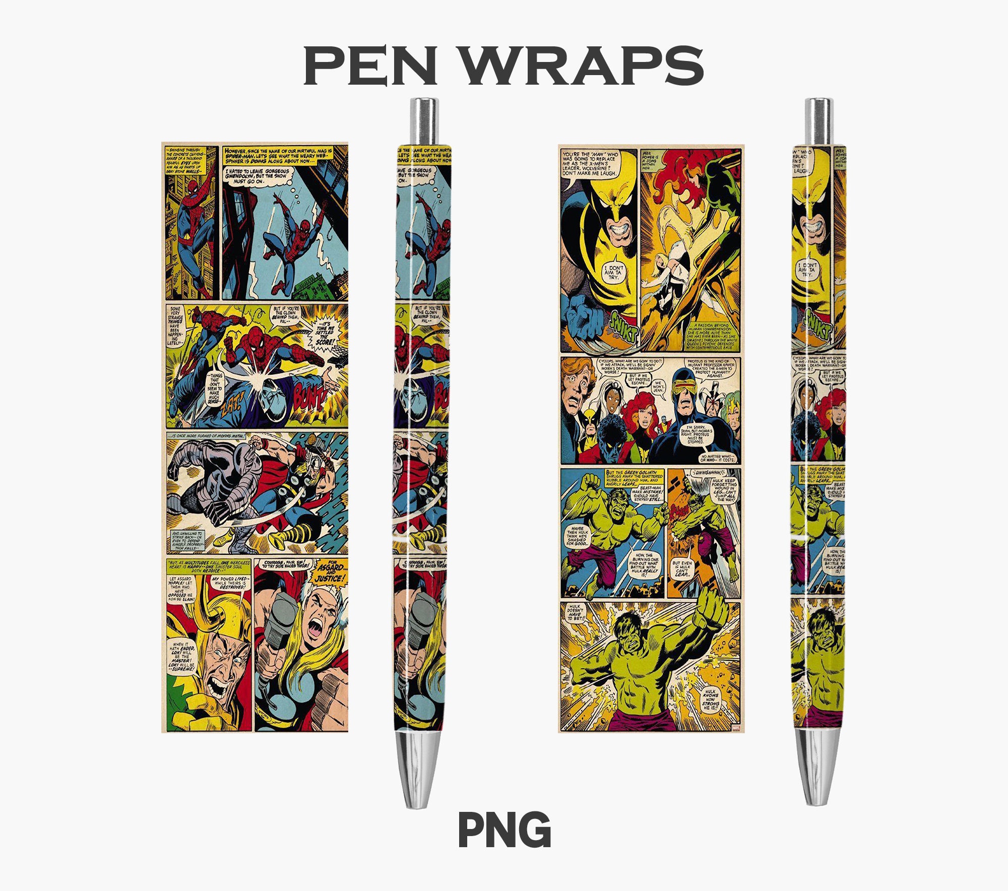 Vintage Comic Book Characters Epoxy Inkjoy Pens 