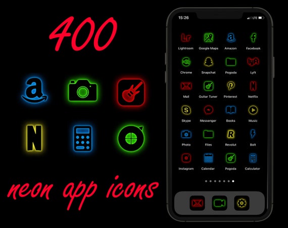 neon blue app icons free