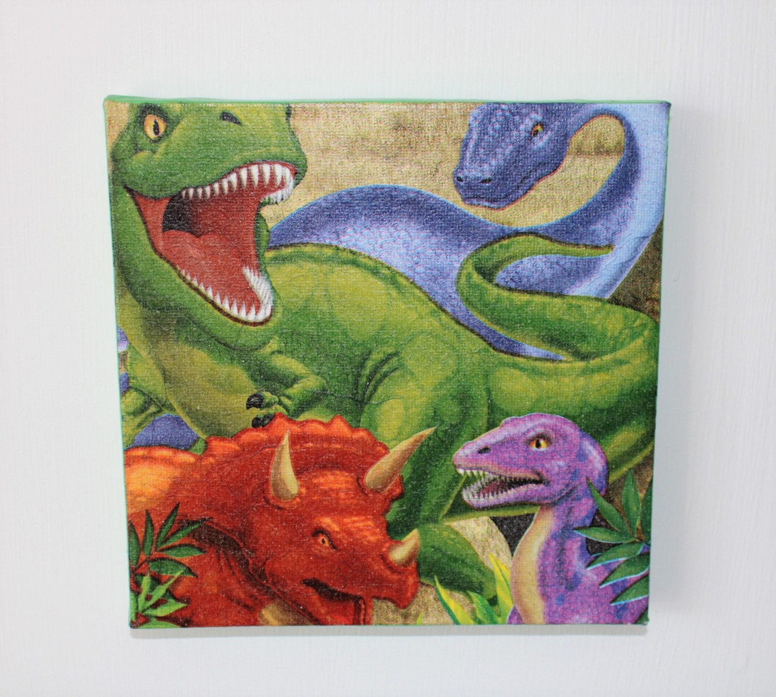 Dinosaur Wall Art, Mini Canvas Print, South African Art Etsy UK