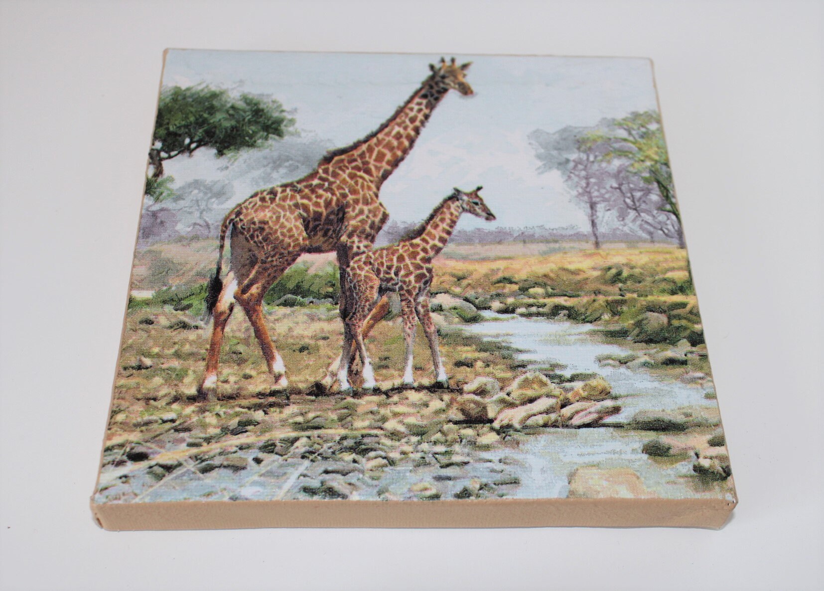 Giraffe wall art mini canvas print South African art Etsy.de