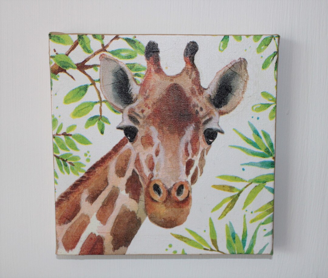 Giraffe Wall Art Mini Canvas Print South African Art Etsy UK
