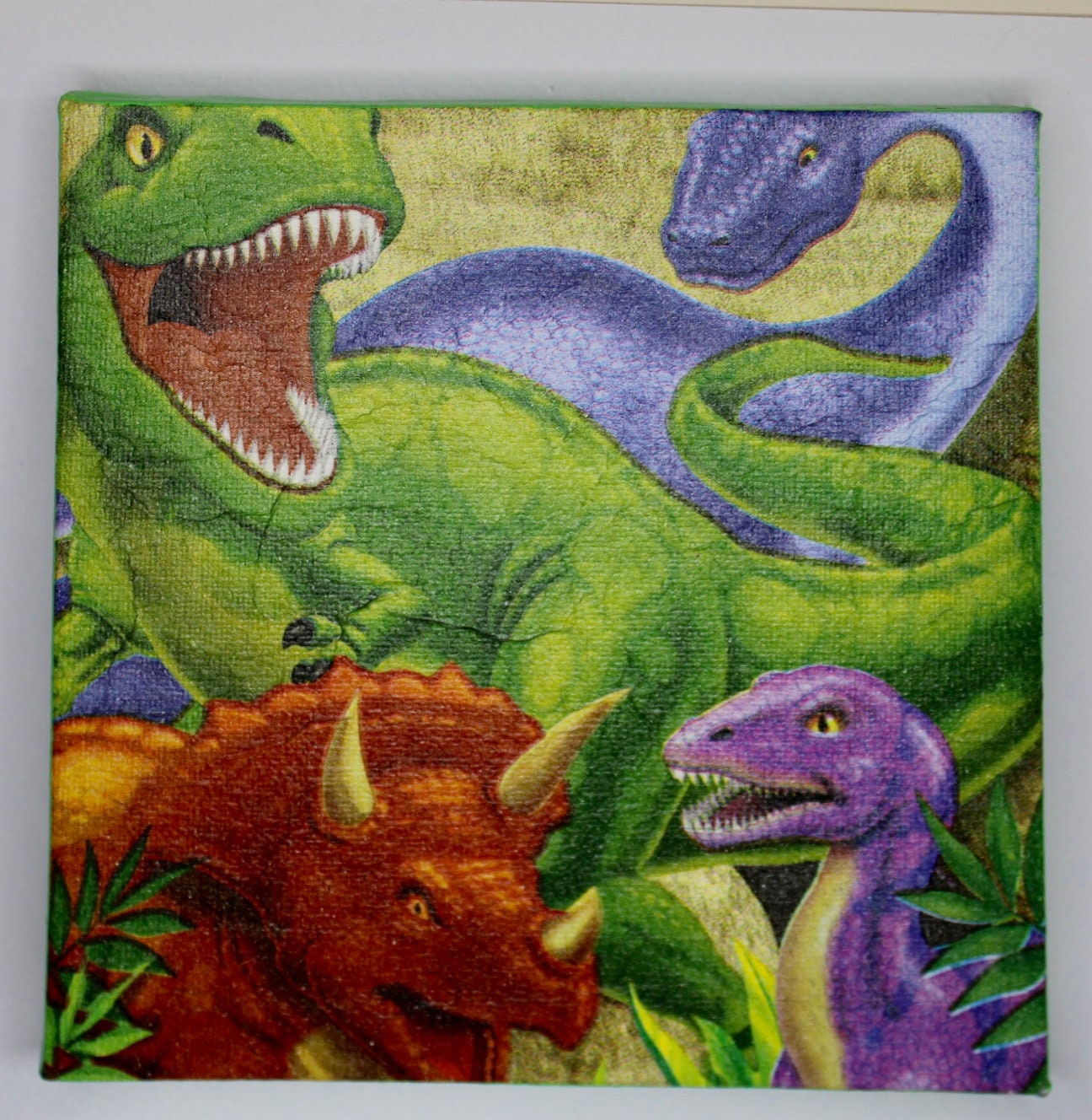 Dinosaur Wall Art, Mini Canvas Print, South African Art Etsy UK