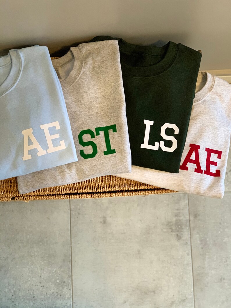 Personalised Initials Jumpers 11 Colour Choice of Jumper 9 | Etsy