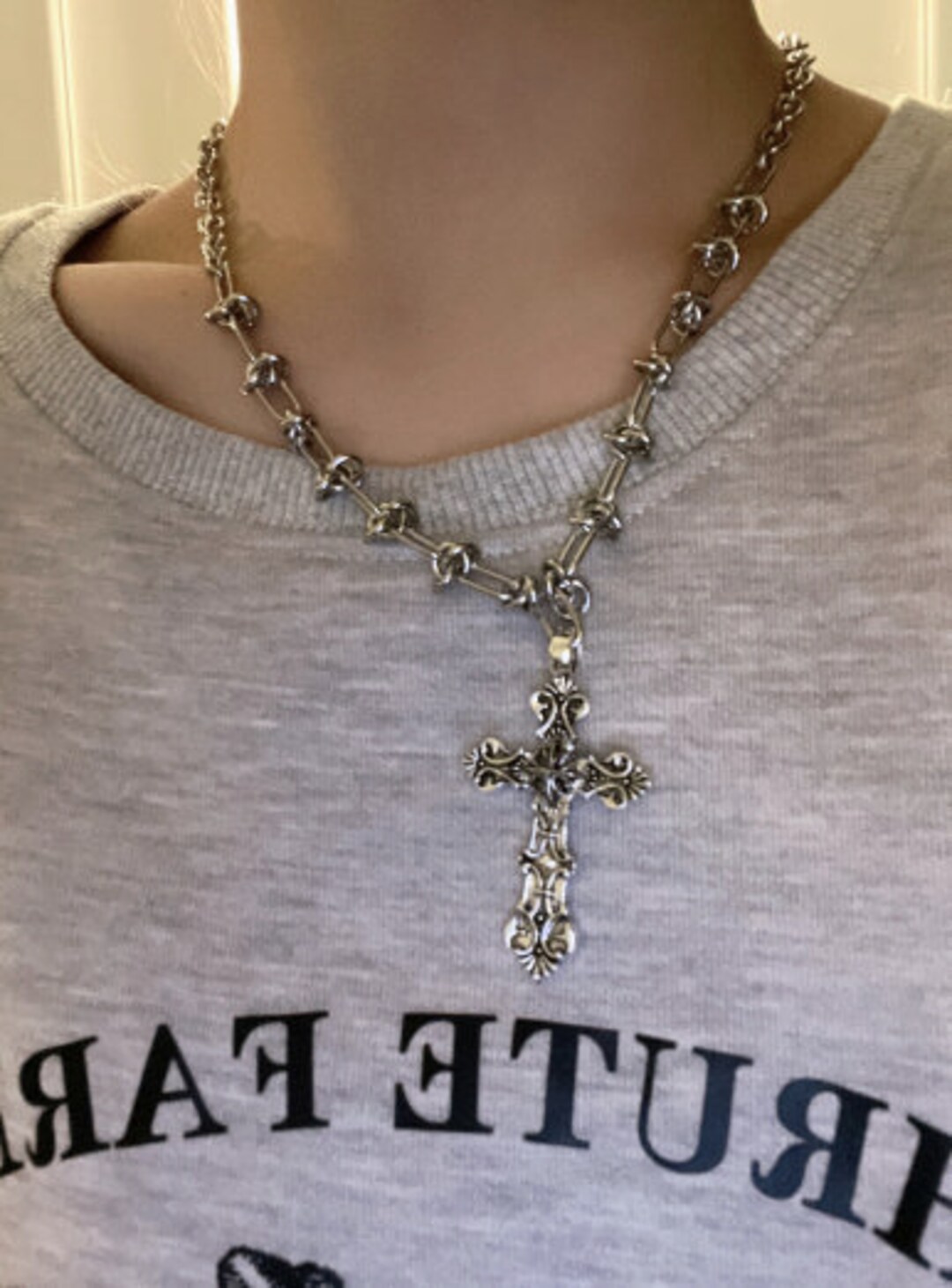 Intricately Cross Pendant and Necklace Y2k Style Chain Gifts for Her - Etsy
