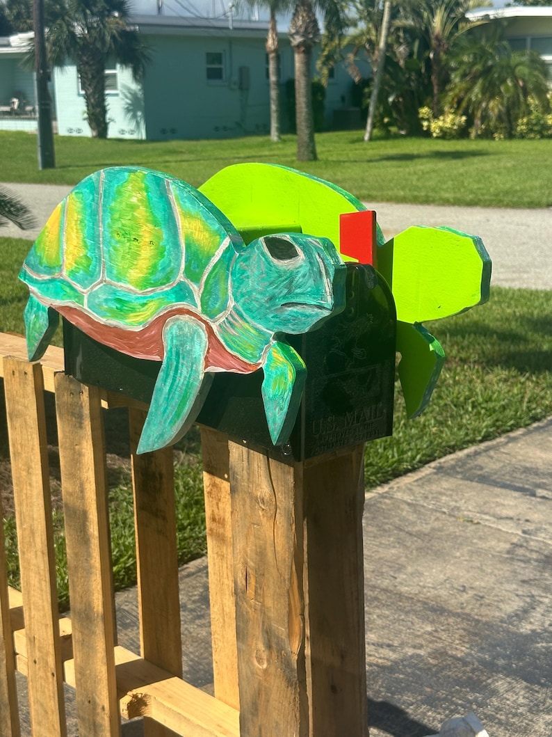 Turtle Mail Classic Handmade Wooden Turtle Mailbox. - Etsy