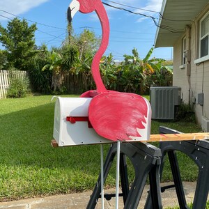 Custom Handmade Wooden Flamingo Mailbox - Etsy
