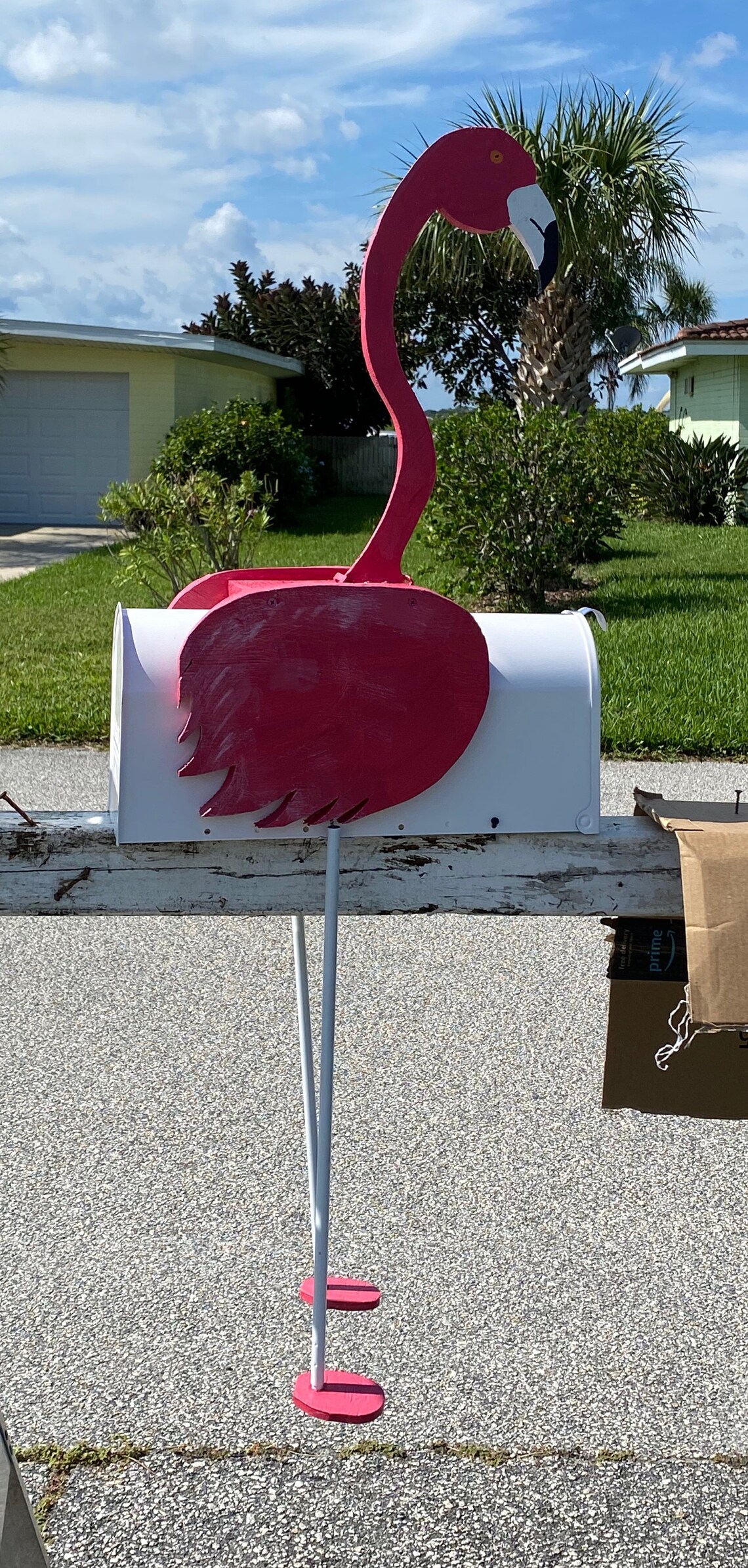 Custom Handmade Wooden Flamingo Mailbox - Etsy