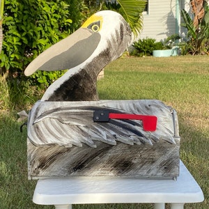 Classic Handmade Wooden Short Head  Pelican Mailbox