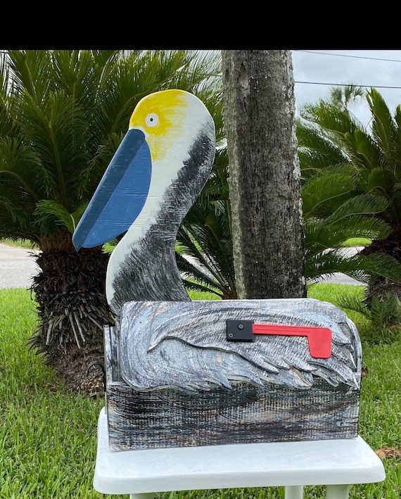 Deluxe Handmade Wooden Pelican Mailbox Etsy