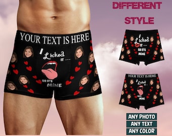 Custom Boxers with Face for Boyfriend Husband, Personalized Underwear with Photo, Picture Print Boxer Briefs, Photo Boxers, Boxers with Face