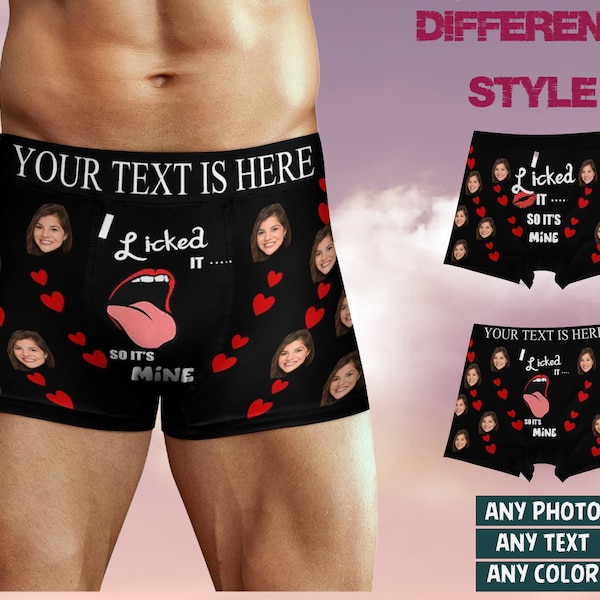 Custom Boxers with Face for Boyfriend Husband, Personalized Underwear with Photo, Picture Print Boxer Briefs, Photo Boxers, Boxers with Face