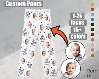 Pantaloni del pigiama con viso personalizzato, il miglior papà di sempre, regalo per papà/mamma, pantaloni del pigiama personalizzati, la migliore mamma di sempre, regalo per il compleanno, buona festa della mamma, faccia di cane/bambino