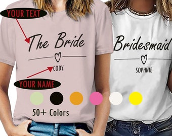 Bachelorette Part Shirt,Custom Name Bachelorette Party Shirt, Bridesmaid Party Group Shirt, Team Bride Shirt, Bride Squad Shirt,WeddingShirt