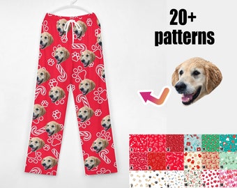 Custom Face Pajama pants for woman,Personalized Pajama pants with face,pet lover gift,women\men pants Custom dog face,Birthday Day gift