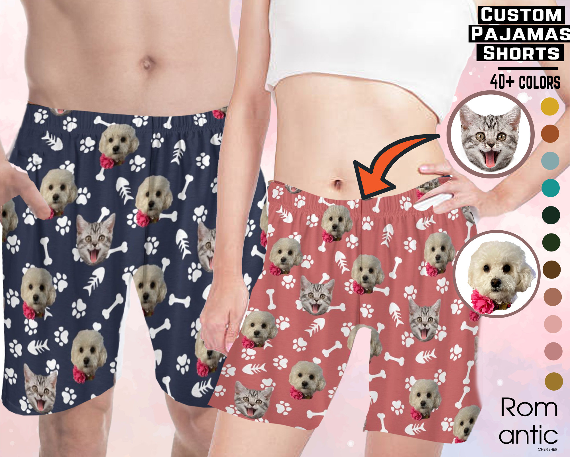 Cat Pajama Shorts Etsy Canada