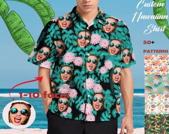 Custom Hawaiian Shirt With Face,Custom Face Hawaiian Shirt For Man Woman,personalized shirt,Hawaii Style,Family Travel,Summer Party Shirt,