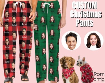 Custom Face Pajamas ,Personalized Pajama,Pet shirt,Custom couple pants,pet custom shirt,Birthday Day gift,Unisex pants,Christmas pjs pants