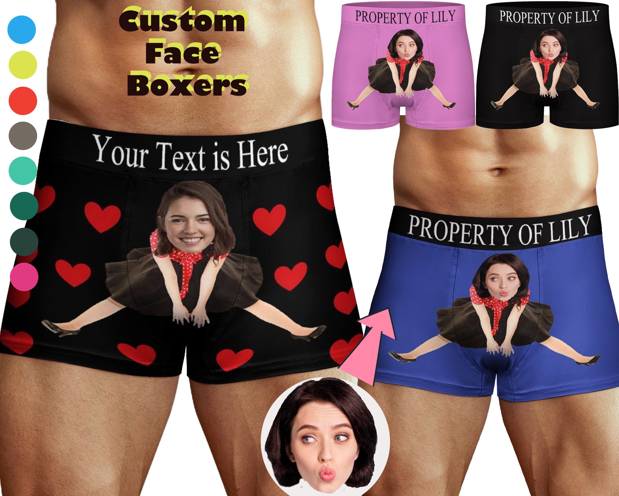  Glohox Custom Faces Boxer Briefs for Men - Custom Custom Boxers  With Face for Men Father's Day Birthday for Him Personalized with Faces Dad  Style Underwear XS : Clothing, Shoes 