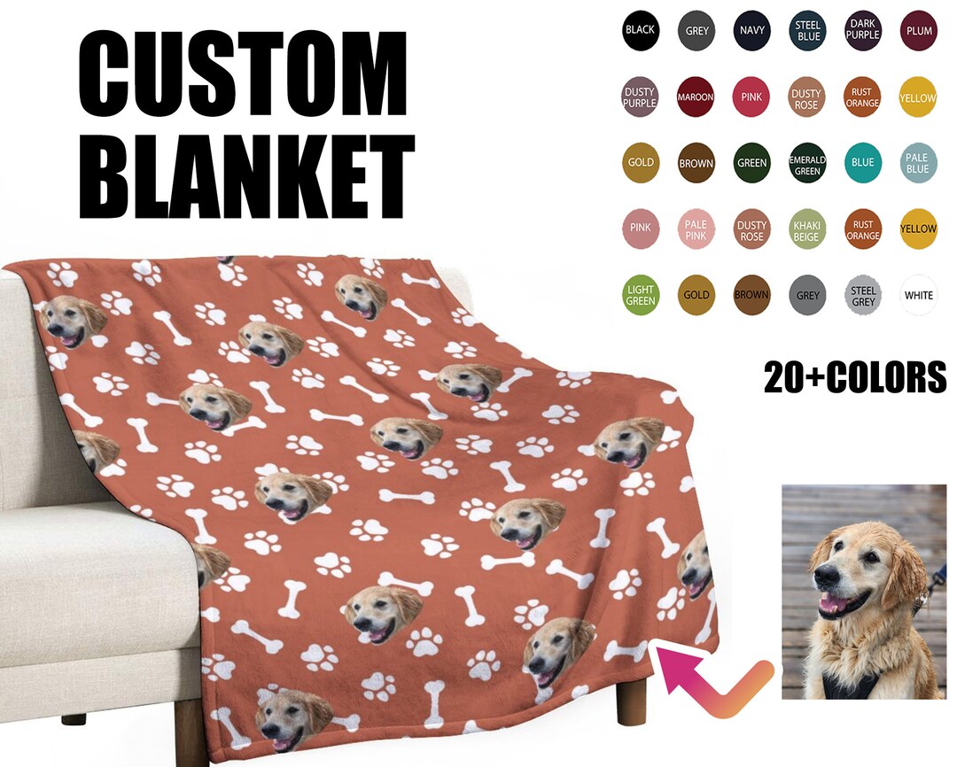 Custom Pet Blanket Custom Dog Photo Blanket With Name Custom Dog