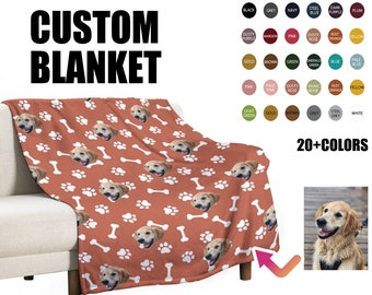 Custom Pet Blanket Custom Dog Photo Blanket With Name Custom Dog Blanket Pet Photo Blanket Dog Dad Gifts, Pet Lover Gifts,Custom cat blanket