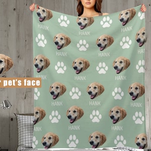 Custom Pet Blanket Using Pet Photo+Name Custom Dog Blanket-Personalized Dog Blankets-Cat Picture Blanket-Pet Photo Blanket-Dog Dad Gift