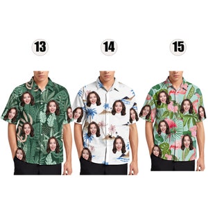 Custom Hawaiian Shirt With Face,Custom Face Hawaiian Shirt For Man Woman,Custom Unisex shirt,Hawaiian Style,Family Travel,Summer Party Shirt image 4