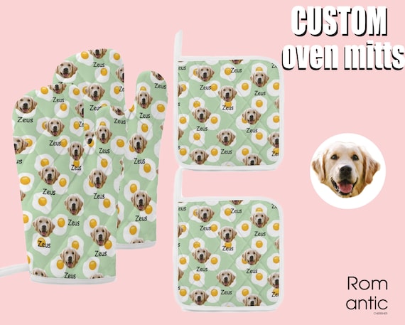 Christmas gift-pet lover gift-custom oven mitts-kitchen gift-birthday gift for mom-custom pot holder-kitchen gift-baking gifts-dog loss gift