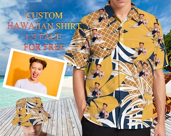 Custom Hawaiian Shirt With Face,Custom Bachelor Party Shirt ,Custom Face Hawaiian Shirt For Man Woman,personalized shirt,Family Travel,Gift