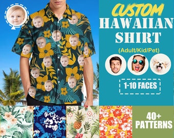 Custom Hawaiian Shirt With Face,Custom Face Hawaiian Shirt For Man Woman,personalized shirt,Hawaiian Style,Family Travel,Summer Party Shirt,