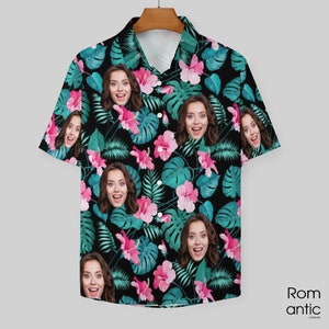 Custom Hawaiian Shirt With Face,Custom Face Hawaiian Shirt For Man Woman,Custom Unisex shirt,Hawaiian Style,Family Travel,Summer Party Shirt image 6