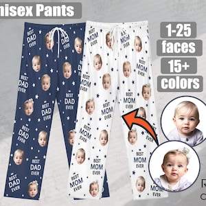 Custom Face Pajama pants,Best dad ever,Gift for dad/mom,Custom Pajamas pants,best mom ever,Birthday Day gift,Unisex pants,dog/kid face pants