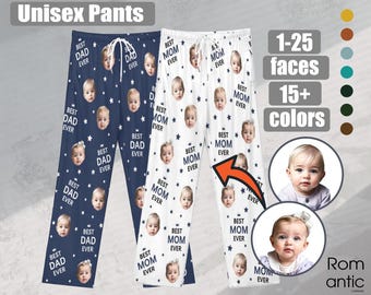 Custom Face Pajama pants,Best dad ever,Gift for dad/mom,Custom Pajamas pants,best mom ever,Birthday Day gift,Unisex pants,dog/kid face pants