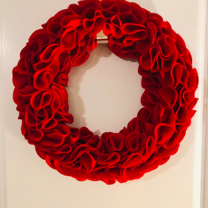 20 inch Red Felt Wreath
