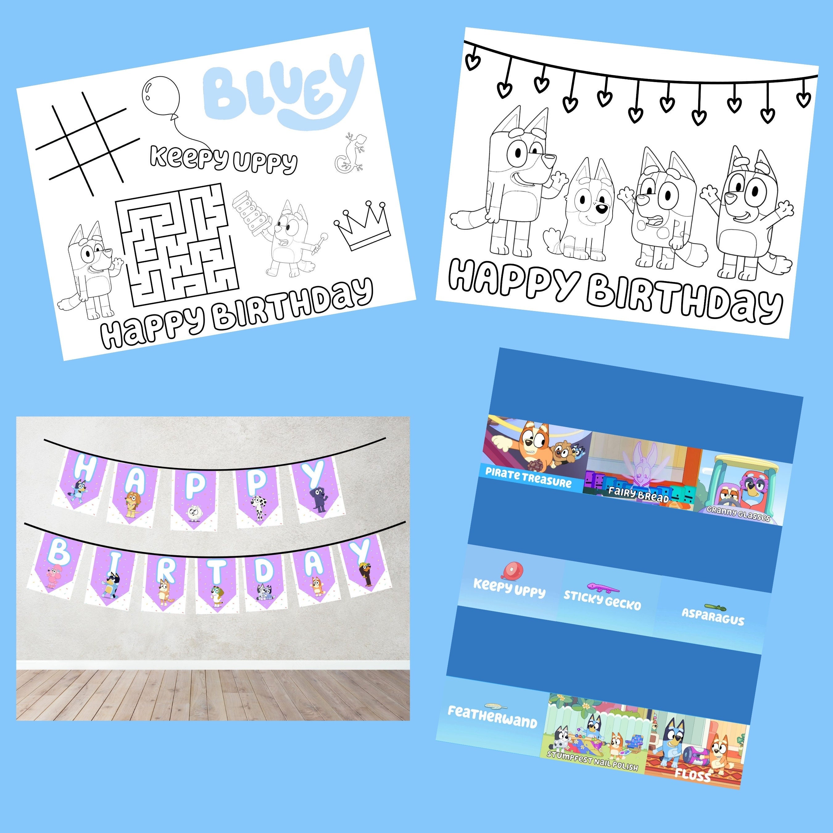 Bluey Tent Card - Etsy