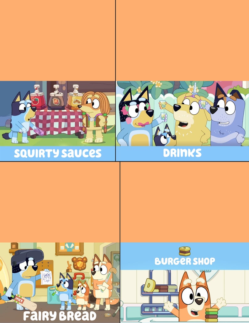 Printable Bluey Party Food Labels