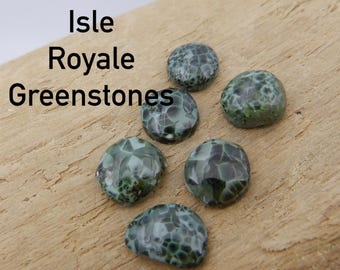 Isle Royale Chlorastrolite Gemstone cabochons, Michigan State Gem