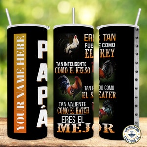 Listas, gallos, papá, padre, tumbler plantilla sublimación diseños descargas / Skinny Tumbler 20oz Diseño / Sólo recto