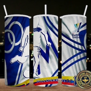 Millonarios FC, Colombie, Futbol, conception numérique, PNG, sublimation, 20oz Straight Sided, Fichier numérique, Tumbler, Sublimation