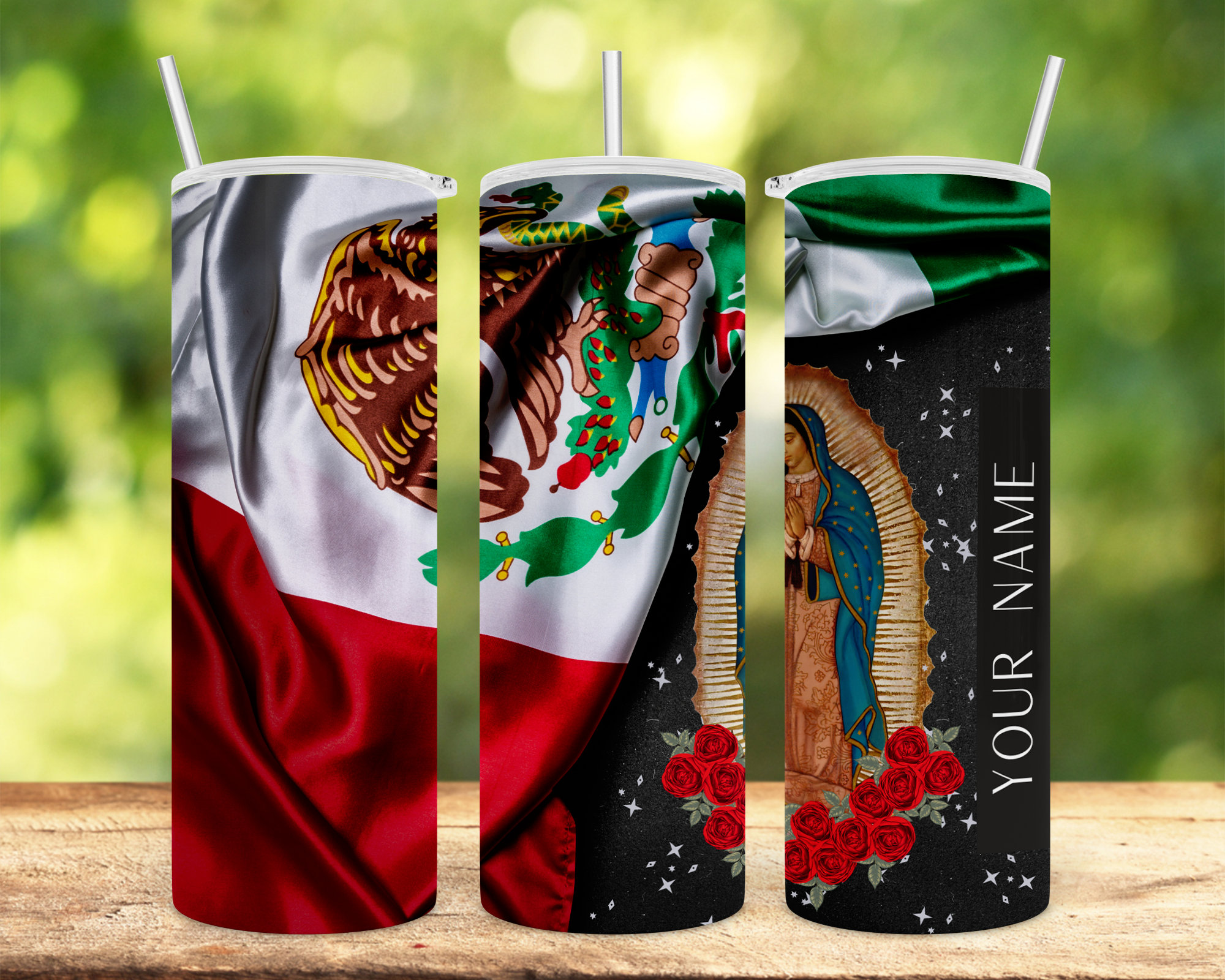 Virgen Bandera De Mexico Tumbler Template Sublimation Designs Etsy