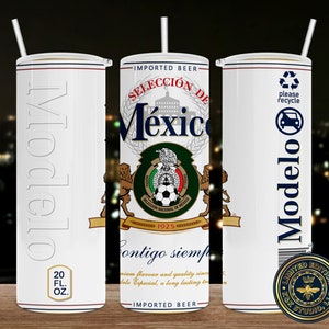 Cerveza-Modelo, Seleccion Méxicana, Regalos, gifts, beer tumbler Template, Sublimation, Skinny Tumbler 20oz, Straight Only, beer, cerveza