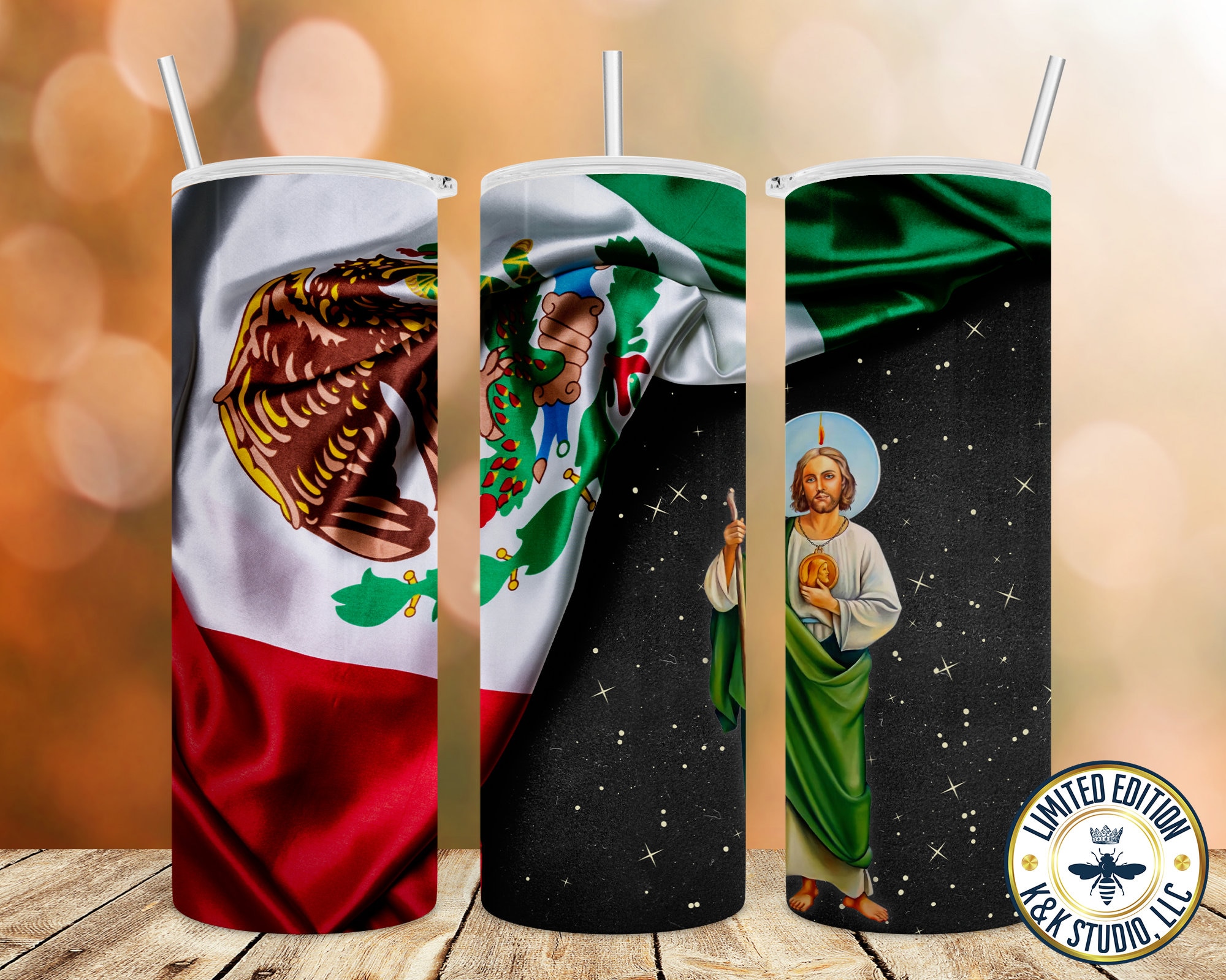 San Judas Tadeo Bandera de Mexico tumbler Template | Etsy