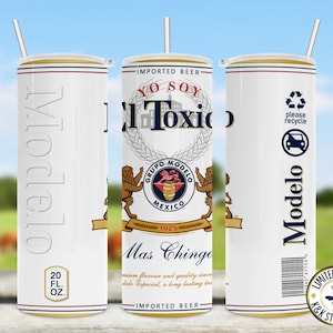 Cerveza Modelo, El toxico, regalos, gifts, beer tumbler Template, Sublimation, Skinny Tumbler 20oz, Straight Only, beer, cerveza,