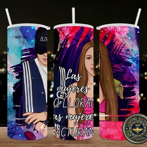Las mujeres ya no lloran, Las mujeres facturan, Shakira, Skinny Tumbler, 20 oz Sublimation Wrap, PNG, Digital File, instant download,