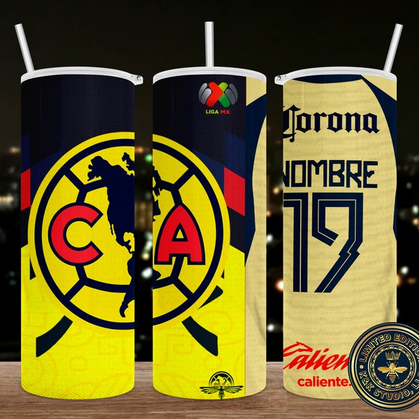 América Soccer Inspired Tumblers. Club America Template Sublimation Designs Downloads | Skinny Tumbler 20oz Design | Straight Only