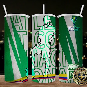 Atletico Nacional, Colombia, Futbol, digital design, PNG, sublimation, 20oz Straight Sided, Digital File, Tumbler, Sublimation