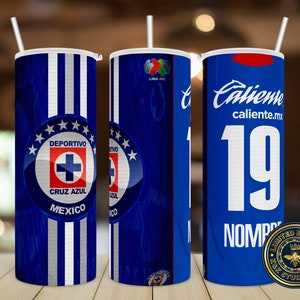 Cruz Azul tumbler cup, Cruz Azul digital design, PNG, sublimation, 20oz Straight Sided, Digital File, Tumbler, Sublimation